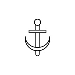 Poster - anchor outline icon. Element of logistic icon for mobile concept and web apps. Thin line anchor outline icon can be used for web and mobile