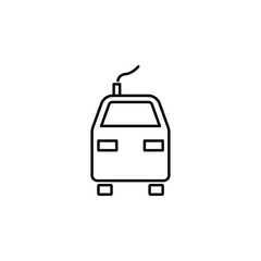 Poster - train front view outline icon. Element of logistic icon for mobile concept and web apps. Thin line train front view outline icon can be used for web and mobile