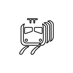 Poster - a train outline icon. Element of logistic icon for mobile concept and web apps. Thin line a train outline icon can be used for web and mobile