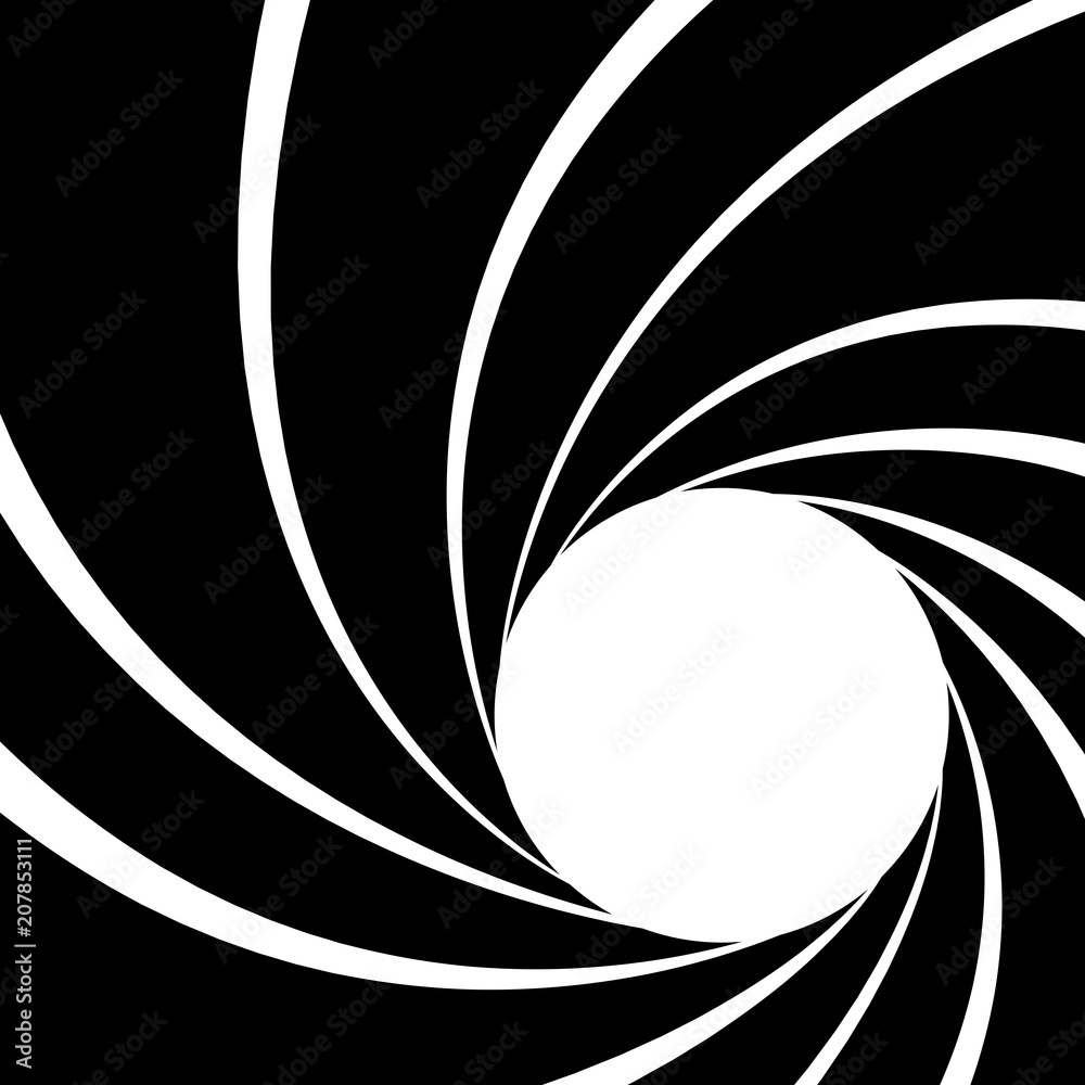 Gun barrel effect a classic theme black and white, Vector illustrator - obrazy, fototapety, plakaty 