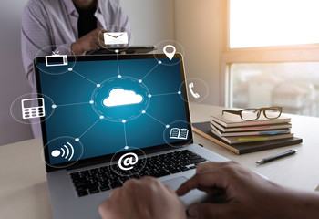 Poster - Cloud Computing diagram Network Data Storage Technology Service
