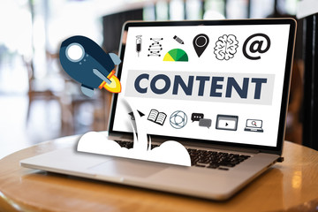 Poster - content marketing content data blogging media publication information vision concept