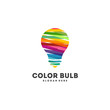 Abstract Colorful Tech Bulb Logo designs concept vector, Colorful Idea logo template designs,