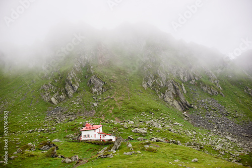Lonely house in the valley Fagaras mountains, Transylvania, Romania, Europe Poster