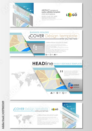 Social Media And Email Headers Set Modern Banners Business