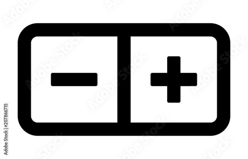 Fotografie, Obraz Plus and minus stepper button line art vector icon for apps and websites