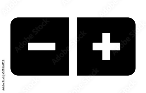 Cuadros en Lienzo Plus and minus stepper button flat vector icon for apps and websites