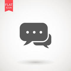 Poster - Speech bubble icon. Chat Flat vector. Comment icon. ON white background.