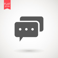 Poster - Speech bubble icon. Chat Flat vector. Comment icon. ON white background.