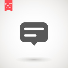 Poster - Speech bubble icon. Chat Flat vector. Comment icon. ON white background.