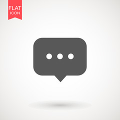 Poster - Speech bubble icon. Chat Flat vector. Comment icon. ON white background.