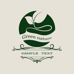 Wall Mural - green leaf logo