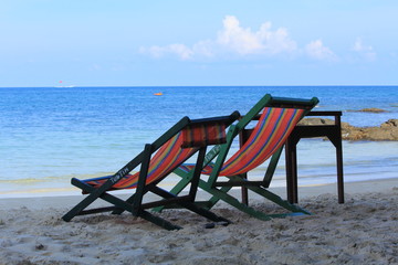 two beach chair on the beach