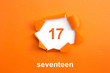 Number 17 - Number written text seventeen