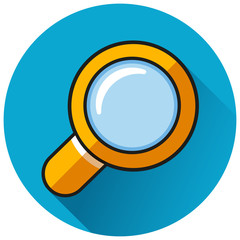 Canvas Print - magnifying glass circle blue icon