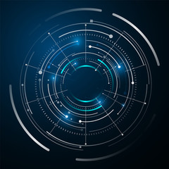 Sticker - circle digital tech design concept background