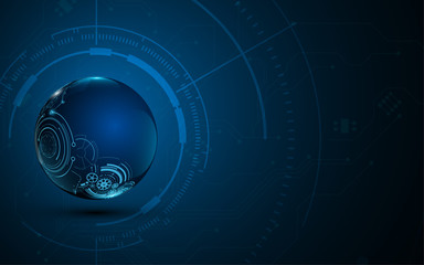 Poster - digital tech engineering design concept sphere