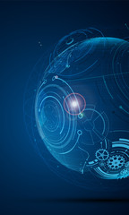 Poster - mobile device digital smart tech concept template background