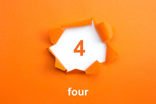 Number 4 - Number Written Text Four