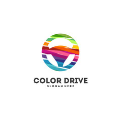 Wall Mural - colorful drive logo designs concept vector, color steer logo icon