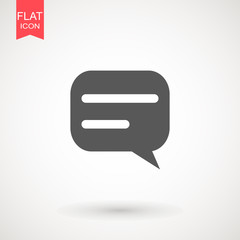 Poster - Speech bubble icon. Chat Flat vector. Comment icon. ON white background.