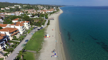 Sticker - Aerial view of Pefkochori beach, Kassandra peninsula, Greece