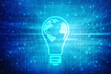 Poster - 2d rendering led white lightbulb
