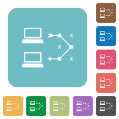 Poster - Traceroute remote computer rounded square flat icons