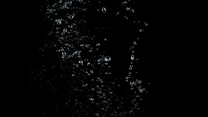  Soda water liquid splashing and floating in black background which represent feeling of freshness or refreshing from carbonate drink 