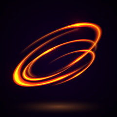 Wall Mural - Vector light effect. The object s light stroke. Circular lens flare. Abstract rotational lines. Power energy element. Luminous sci-fi. Shining neon lights cosmic abstract frame. Magic round frame.