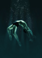 Man Floats Underwater