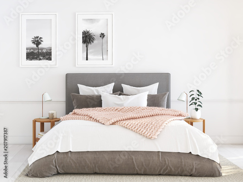 Cuadros en Lienzo new modern bedroom in a apartment. 3d rendering
