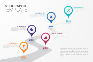 Timeline Infographic template for business, education, web design, banners, brochures, flyers, diagram, workflow, timeline. Vector infographic element.