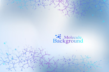 Poster - Colorful graphic background molecule and communication. Connection line with dots. Geometric abstract composition for your design. Vector illustration