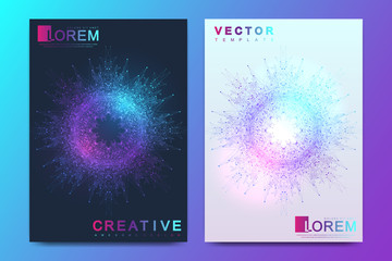 Poster - Modern vector template for brochure Leaflet flyer cover banner magazine or annual report. A4 size. Business, science, medicine, technology design book layout. Abstract presentation with mandala