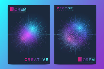 Poster - Modern vector template for brochure Leaflet flyer cover banner magazine or annual report. A4 size. Business, science, medicine, technology design book layout. Abstract presentation with mandala