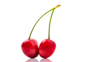 Cherries isolated on a white background