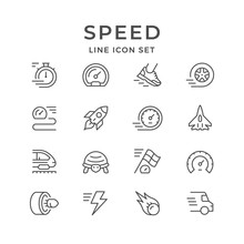 Set Line Icons Of Speed