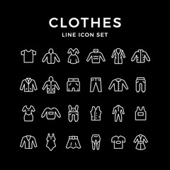 Wall Mural - Set line icons of clothes