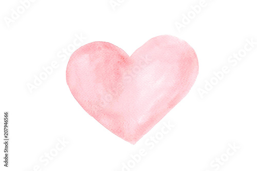 Fotografía Red heart is placed on a white background, watercolor.