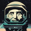 Astronaut portrait in space helmet