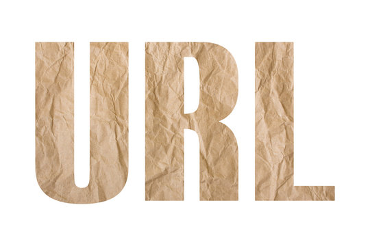 URL word with wrinkled paper texture