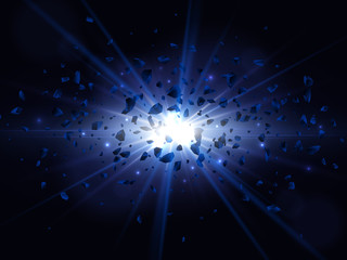 Wall Mural - blue big explosion. abstract vector illustration.