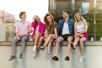 Wall Mural - Friends having fun outdoors
