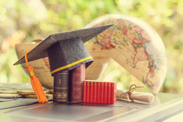 key success in graduate study abroad program and open or expand world view experience concept : grad