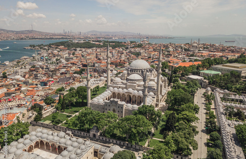 Zdjęcie XXL Widok z lotu ptaka Suleymaniye meczet w Istanbuł