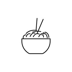 Poster - noodles in a plate outline icon. Element of kitchen tools icon for mobile concept and web apps. Thin line noodles in a plate outline icon can be used for web and mobile