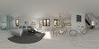 © Dmitry Berg - Spherical 360 panorama projection Scandinavian style interior design 3D rendering
