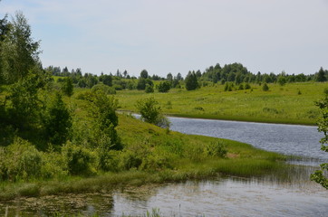 Poster - landscape Russia river forest