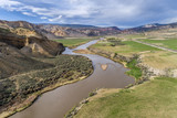 Fototapeta Desenie - valley of upper Colorado River aerial view